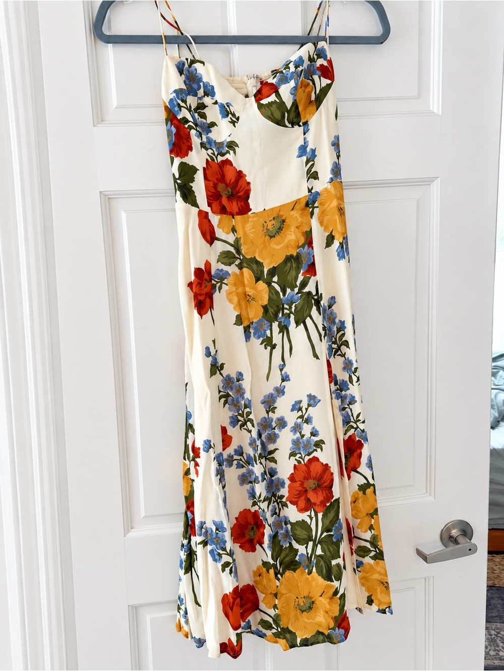 Reformation floral dress tie straps size 2